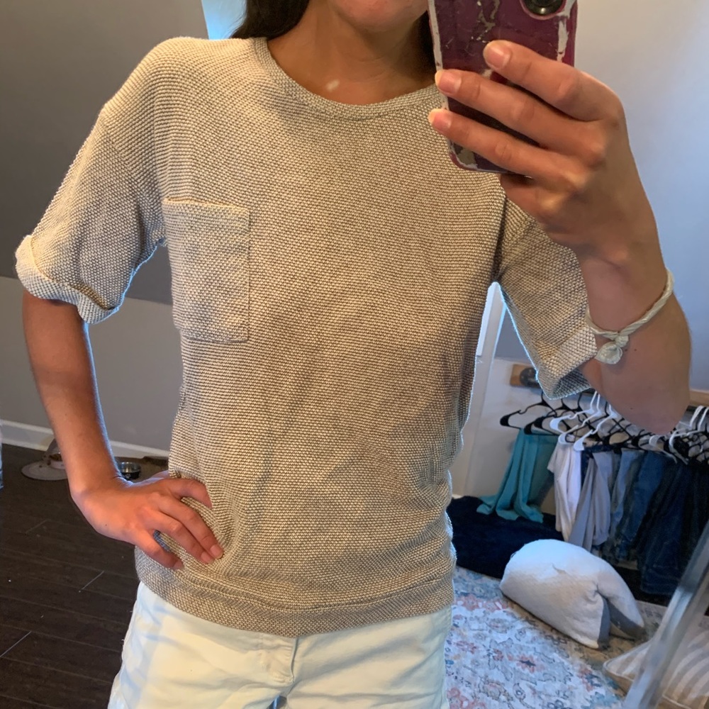 ZARA Knit Short Sleeve Pocket Tee